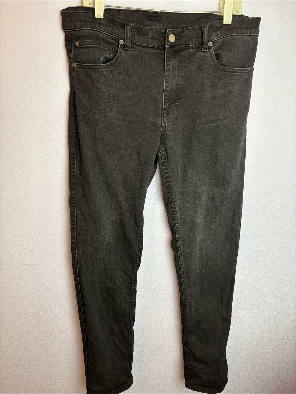 Dr. Denim Washed Whiskered Clark Ash Black Black High-Rise Skinny Jeans 34/32